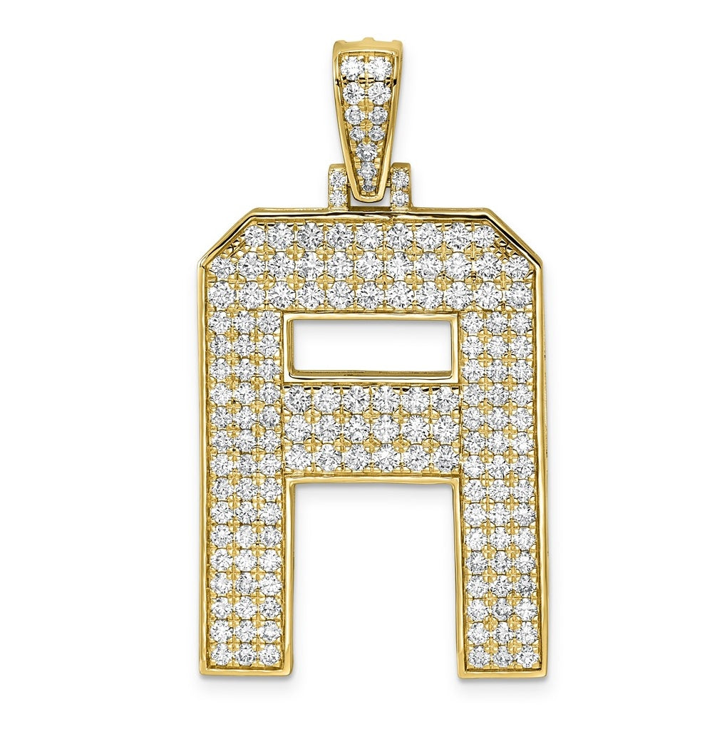 14K Yellow Gold 3 1/3ct Lab Grown Diamond VS+ F+ Initial A Large Comp Pendant – Elegant Jewelry Gift for Birthday, Anniversary, Engagement, Wedding