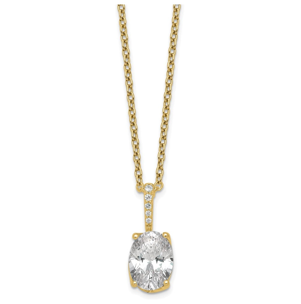 14K Yellow Gold 1ct Lab Grown Diamond VS+ F+ Oval Complete Twist Pendant Necklace – Elegant Jewelry Gift for Birthday, Anniversary, Engagement, Wedding