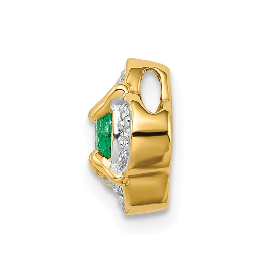 14K Yellow Gold 1/15ct. Diamond and .33 Gem Fancy Chain Slide – Elegant Jewelry Gift for Birthday, Anniversary, Engagement, Wedding