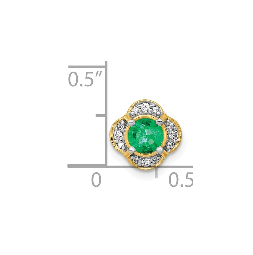 14K Yellow Gold 1/15ct. Diamond and .33 Gem Fancy Chain Slide – Elegant Jewelry Gift for Birthday, Anniversary, Engagement, Wedding