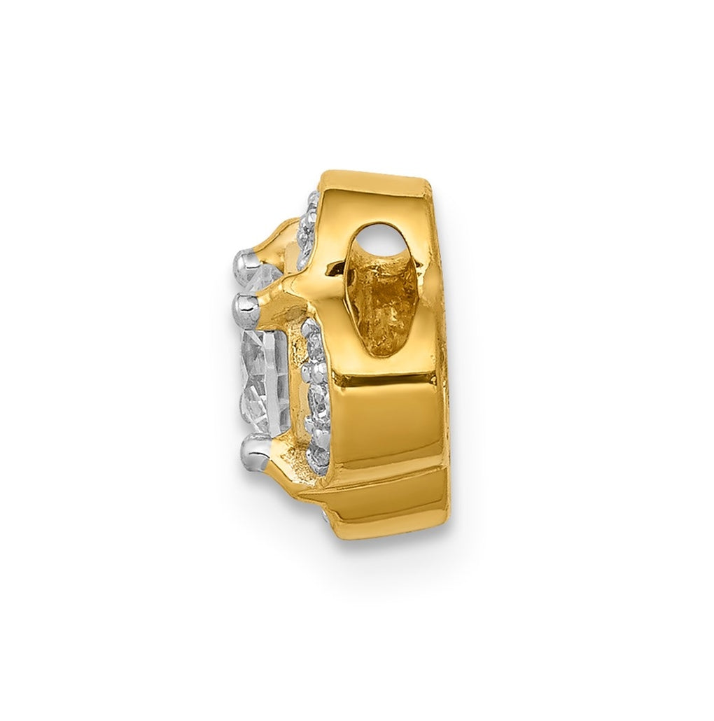 14K Yellow Gold 1/15ct. Diamond and .33 Gem Fancy Chain Slide – Elegant Jewelry Gift for Birthday, Anniversary, Engagement, Wedding