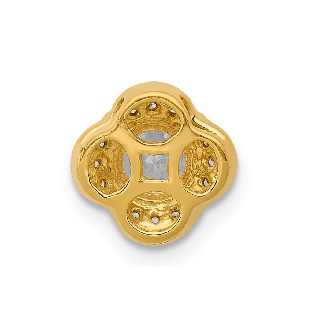 14K Yellow Gold 1/15ct. Diamond and .33 Gem Fancy Chain Slide – Elegant Jewelry Gift for Birthday, Anniversary, Engagement, Wedding