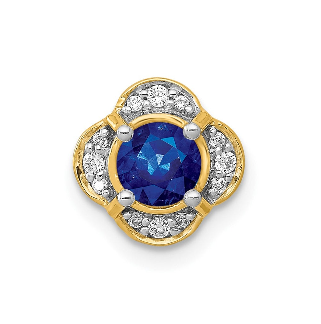 14K Yellow Gold 1/15ct. Diamond and .33 Gem Fancy Chain Slide – Elegant Jewelry Gift for Birthday, Anniversary, Engagement, Wedding