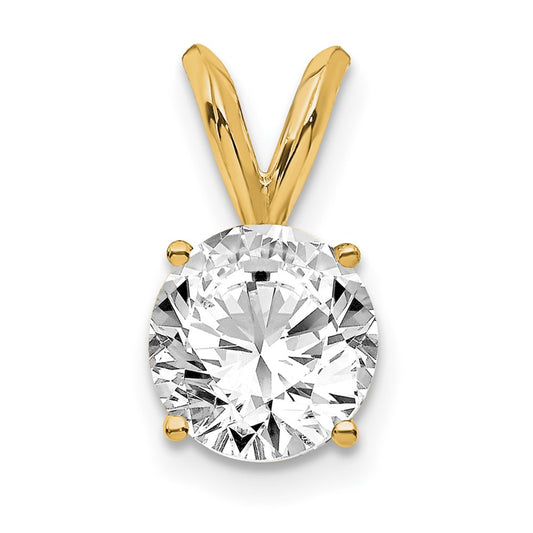 14K Yellow Gold 3/4 carat total weight Round VS/SI DEF Lab Grown Diamond Solitaire Pendant