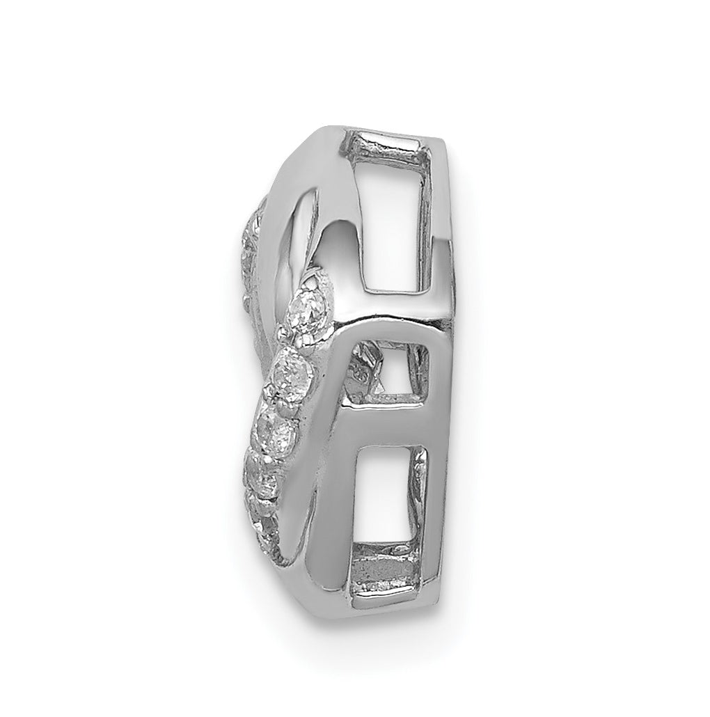 14k White Gold 1/4 carat Lab Grown Diamond VS+ F+ Complete Vibrant Intertwined Circles Pendant