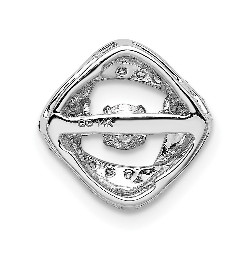 14k White Gold 1/4 carat Lab Grown Diamond VS+ F+ Complete Vibrant Intertwined Circles Pendant