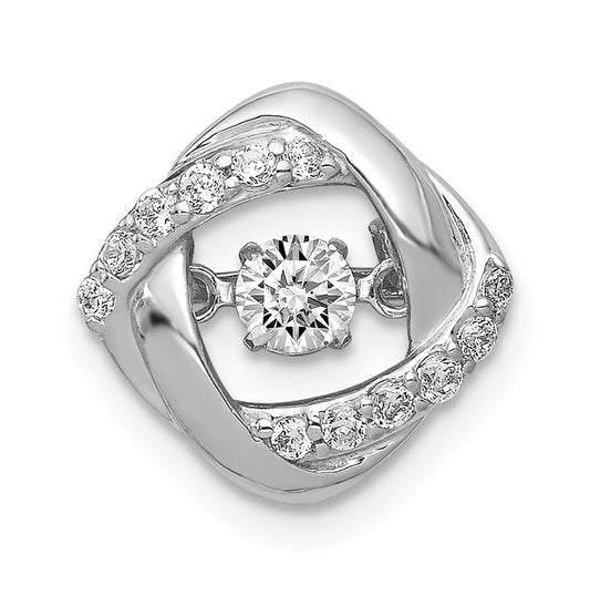 14k White Gold 1/4 carat Lab Grown Diamond VS+ F+ Complete Vibrant Intertwined Circles Pendant