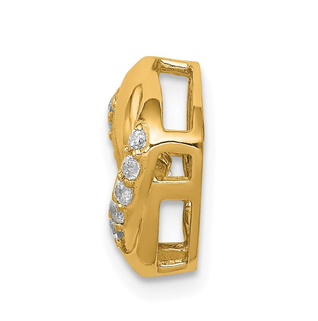 14k Yellow Gold 1/4 carat Lab Grown Diamond VS+ F+ Complete Vibrant Intertwined Circles Pendant