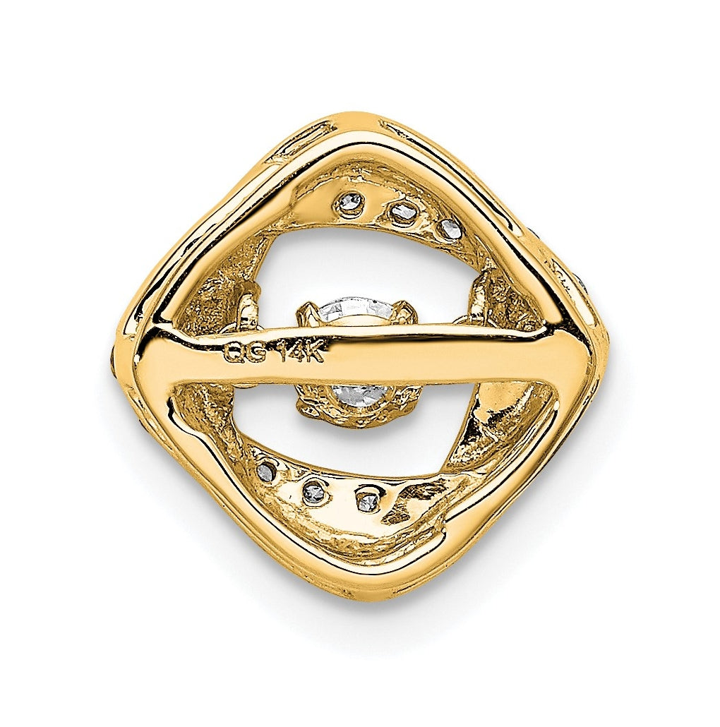 14k Yellow Gold 1/4 carat Lab Grown Diamond VS+ F+ Complete Vibrant Intertwined Circles Pendant