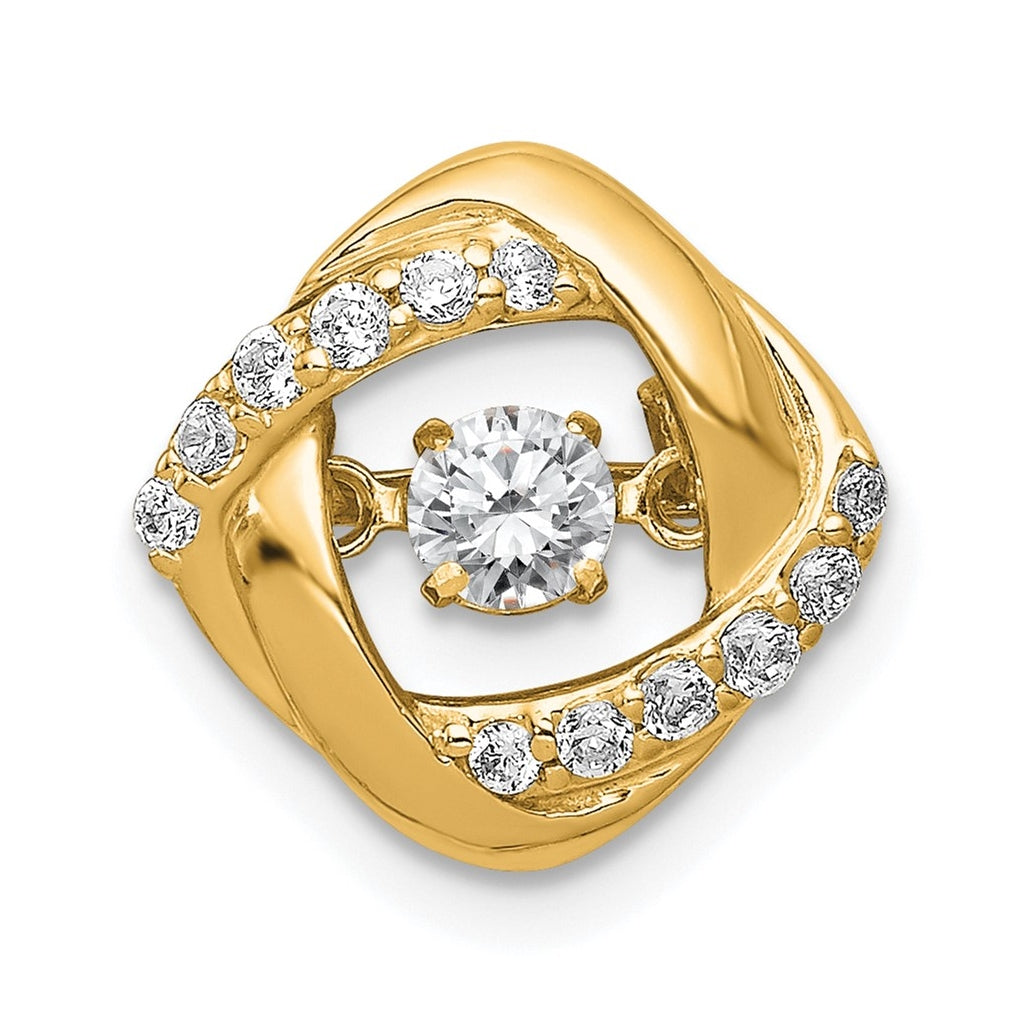 14k Yellow Gold 1/4 carat Lab Grown Diamond VS+ F+ Complete Vibrant Intertwined Circles Pendant