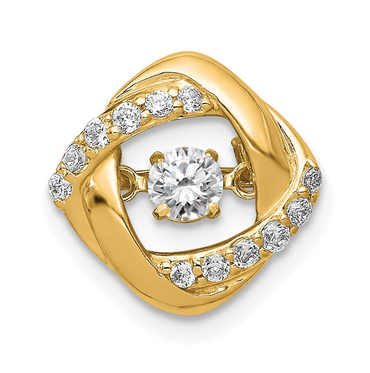 14k Yellow Gold 1/4 carat Lab Grown Diamond VS+ F+ Complete Vibrant Intertwined Circles Pendant