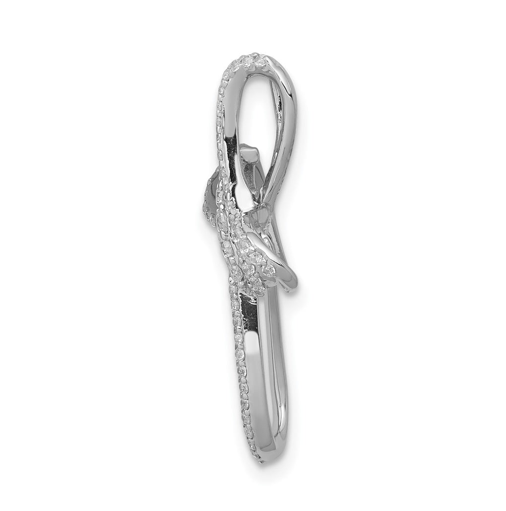 14k White Gold 1/3ct. Diamond Cross Chain Slide – Elegant Jewelry Gift for Birthday, Anniversary, Engagement, Wedding