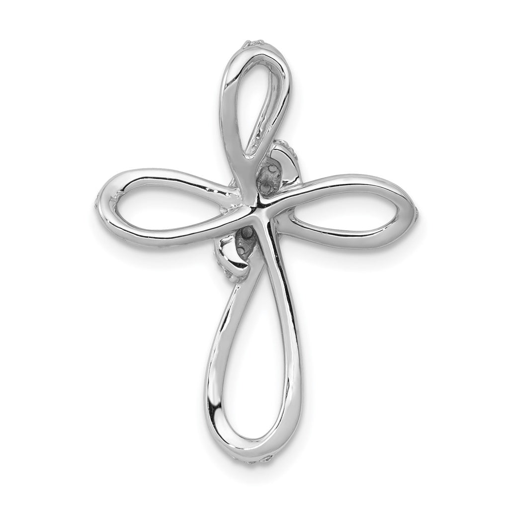 14k White Gold 1/3ct. Diamond Cross Chain Slide – Elegant Jewelry Gift for Birthday, Anniversary, Engagement, Wedding