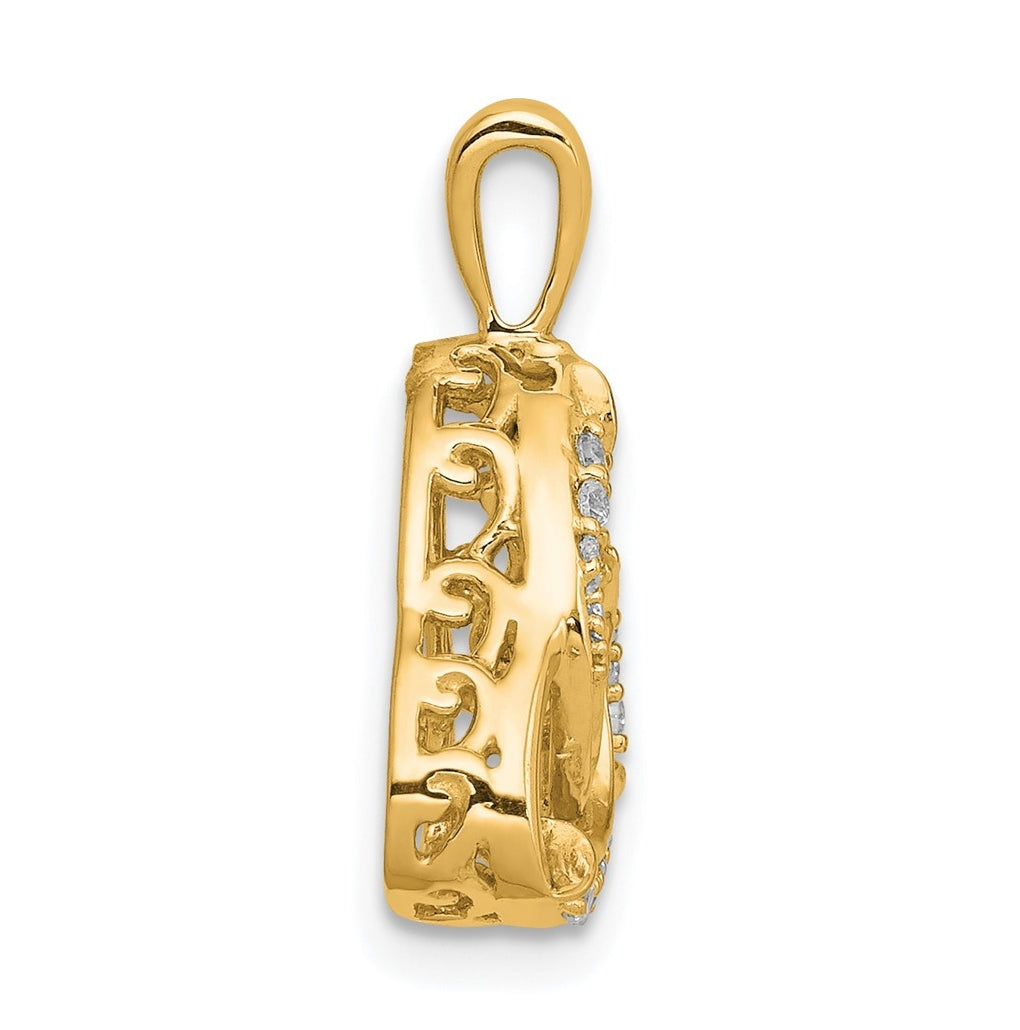 14k Yellow Gold 1/5 carat Lab Grown Diamond VS+ F+ Complete Vibrant Celtic Pendant