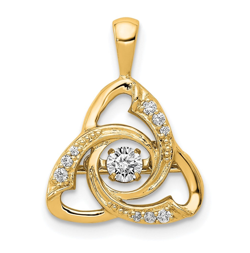 14k Yellow Gold 1/5 carat Lab Grown Diamond VS+ F+ Complete Vibrant Celtic Pendant