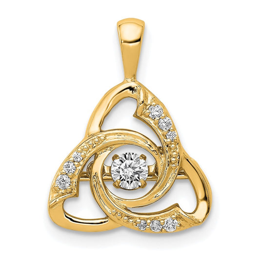 14k Yellow Gold 1/5 carat Lab Grown Diamond VS+ F+ Complete Vibrant Celtic Pendant
