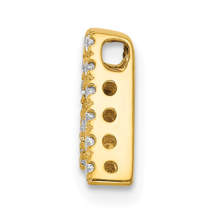 10K Yellow Gold  Diamond Letter A Initial Charm
