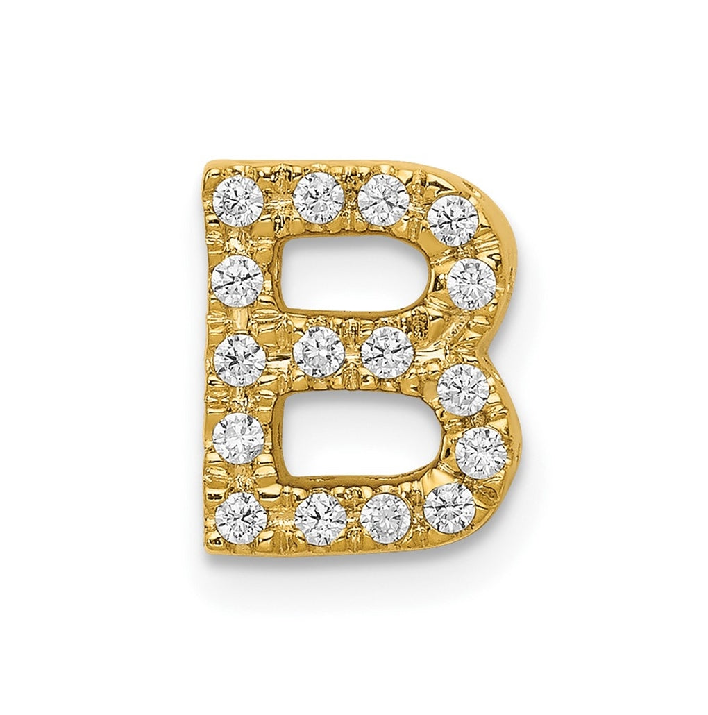 10K Yellow Gold  Diamond Letter B Initial Charm