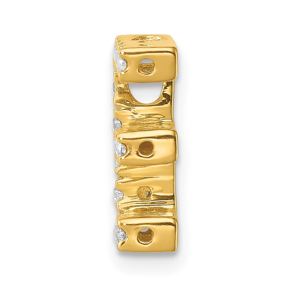 10K Yellow Gold  Diamond Letter E Initial Charm