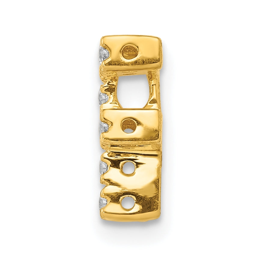10K Yellow Gold  Diamond Letter F Initial Charm