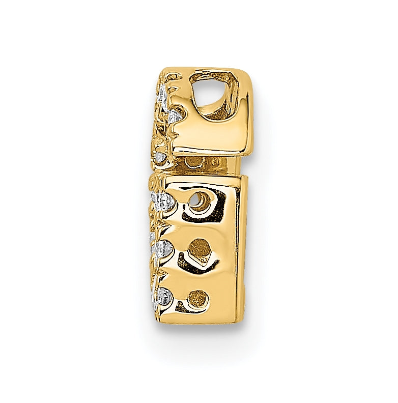 10K Yellow Gold  Diamond Letter G Initial Charm