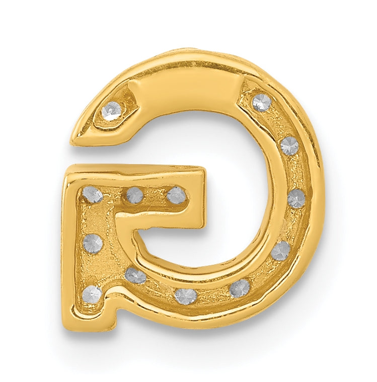 10K Yellow Gold  Diamond Letter G Initial Charm