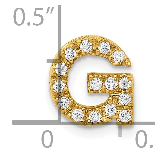 10K Yellow Gold  Diamond Letter G Initial Charm