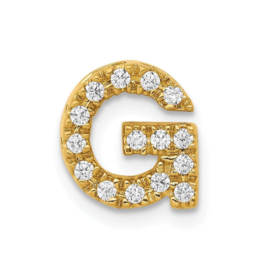 10K Yellow Gold  Diamond Letter G Initial Charm
