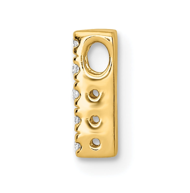10K Yellow Gold  Diamond Letter H Initial Charm