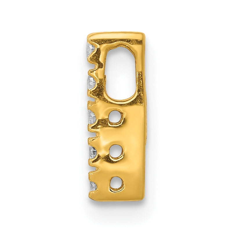 10K Yellow Gold  Diamond Letter I Initial Charm