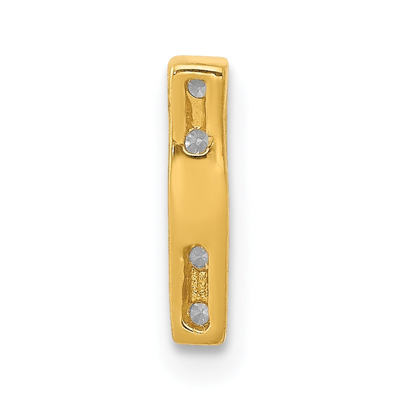 10K Yellow Gold  Diamond Letter I Initial Charm