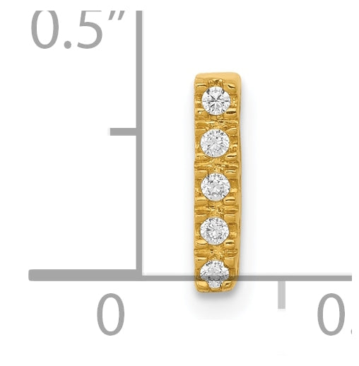 10K Yellow Gold  Diamond Letter I Initial Charm