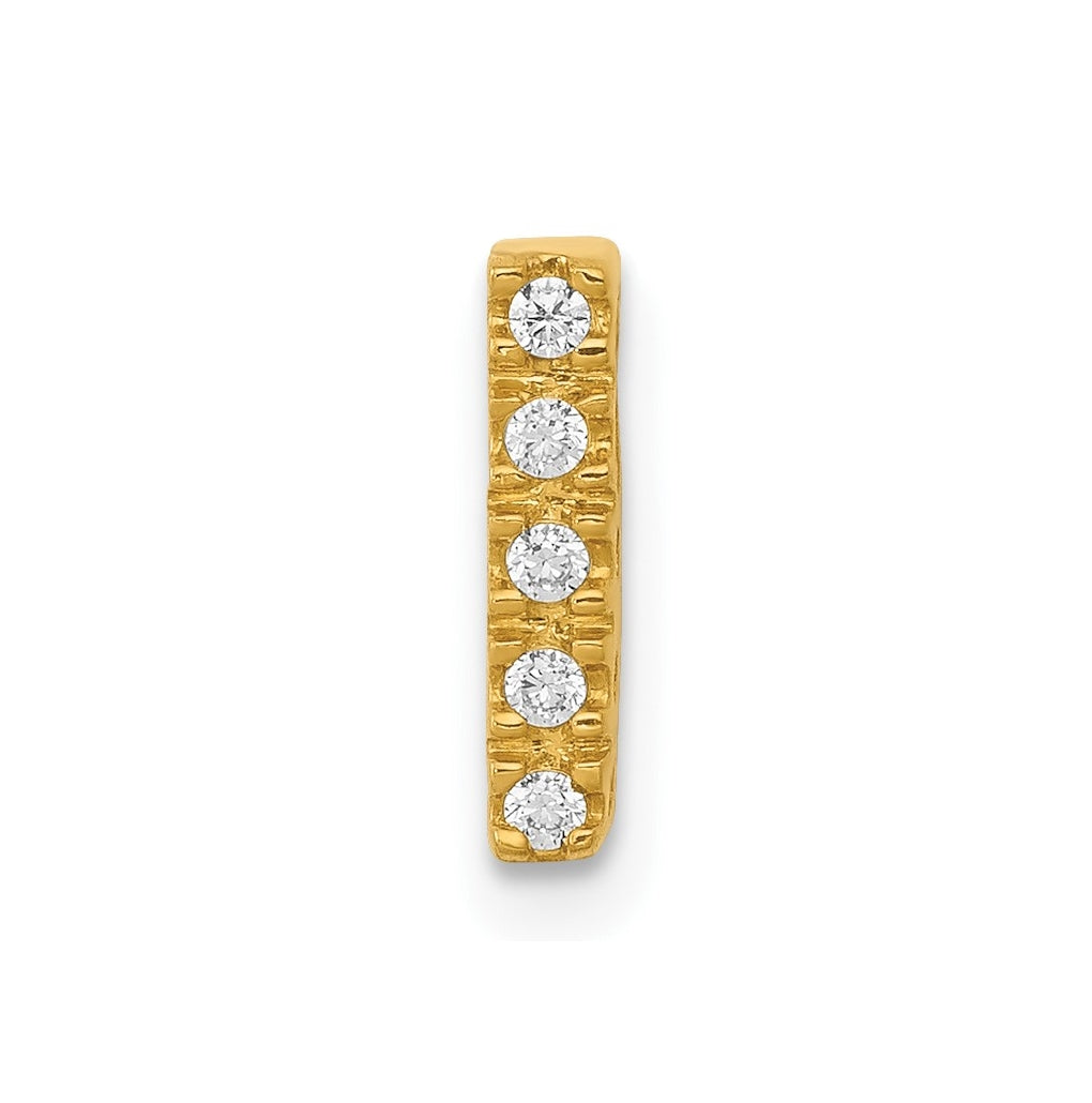 10K Yellow Gold  Diamond Letter I Initial Charm