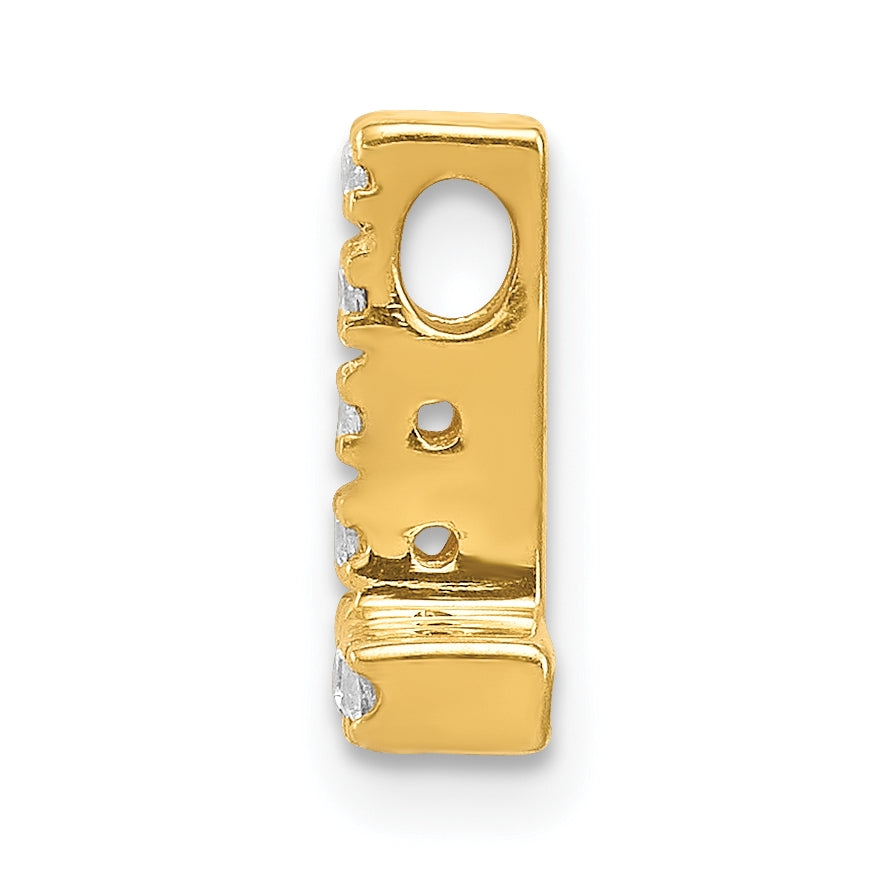 10K Yellow Gold  Diamond Letter L Initial Charm