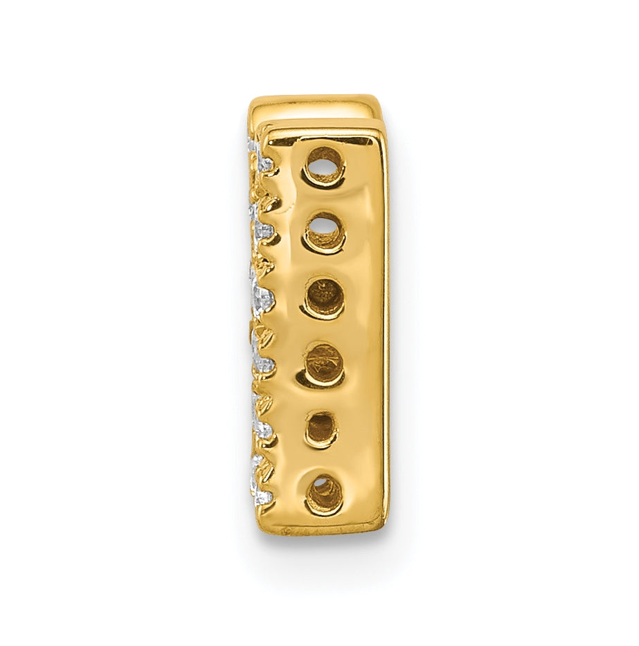 10K Yellow Gold  Diamond Letter M Initial Charm
