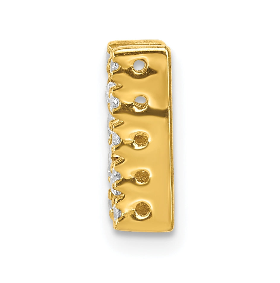 10K Yellow Gold  Diamond Letter N Initial Charm