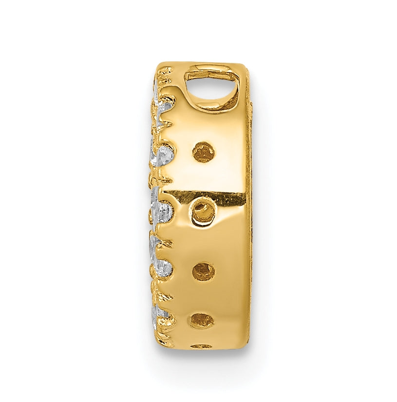 10K Yellow Gold  Diamond Letter O Initial Charm