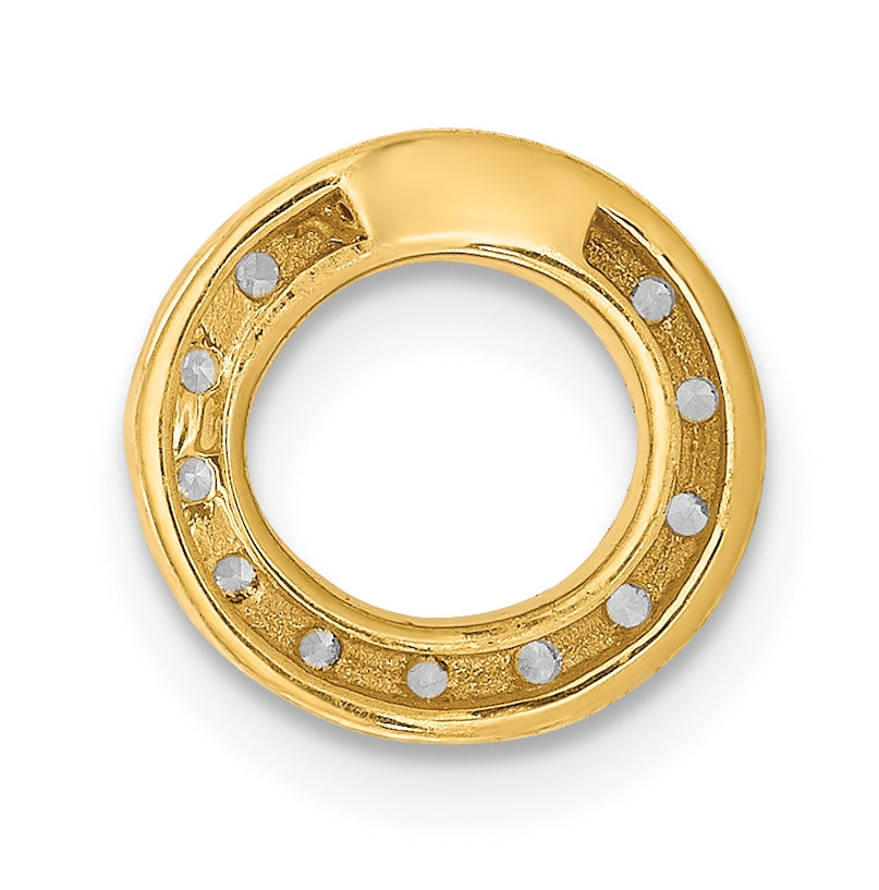 10K Yellow Gold  Diamond Letter O Initial Charm