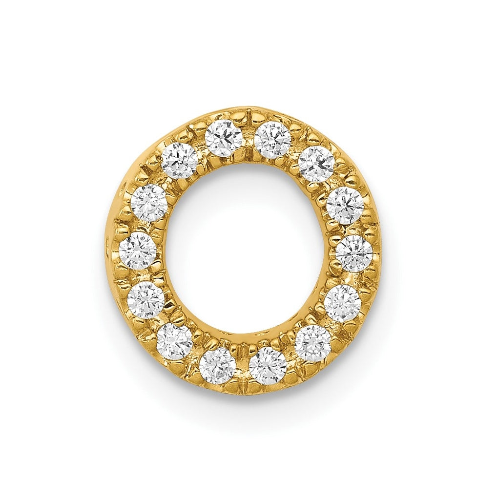 10K Yellow Gold  Diamond Letter O Initial Charm