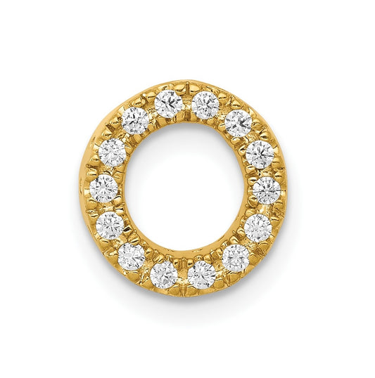 10K Yellow Gold  Diamond Letter O Initial Charm