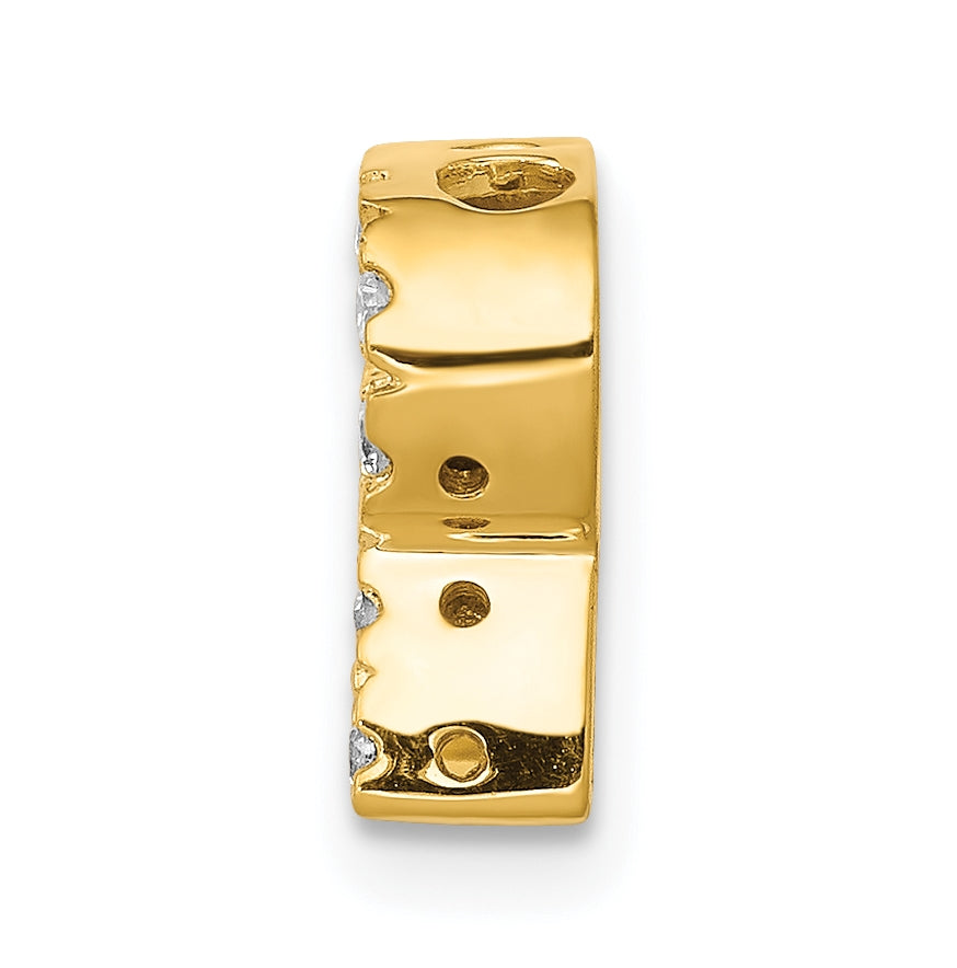 10K Yellow Gold  Diamond Letter R Initial Charm