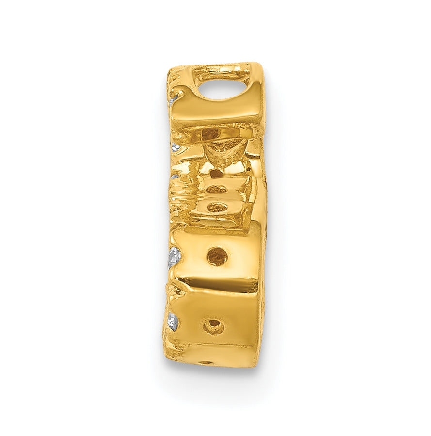 10K Yellow Gold  Diamond Letter S Initial Charm