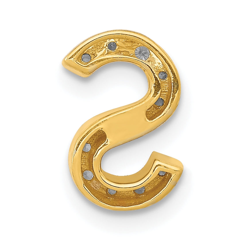 10K Yellow Gold  Diamond Letter S Initial Charm