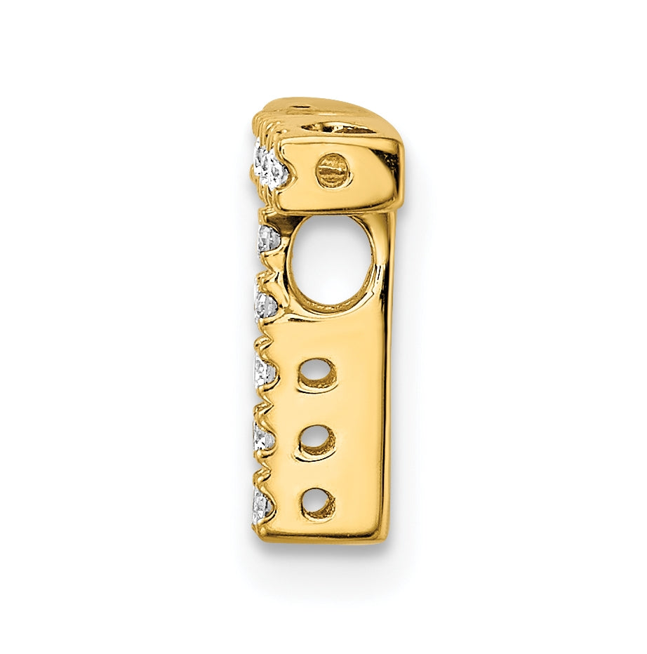 10K Yellow Gold  Diamond Letter T Initial Charm