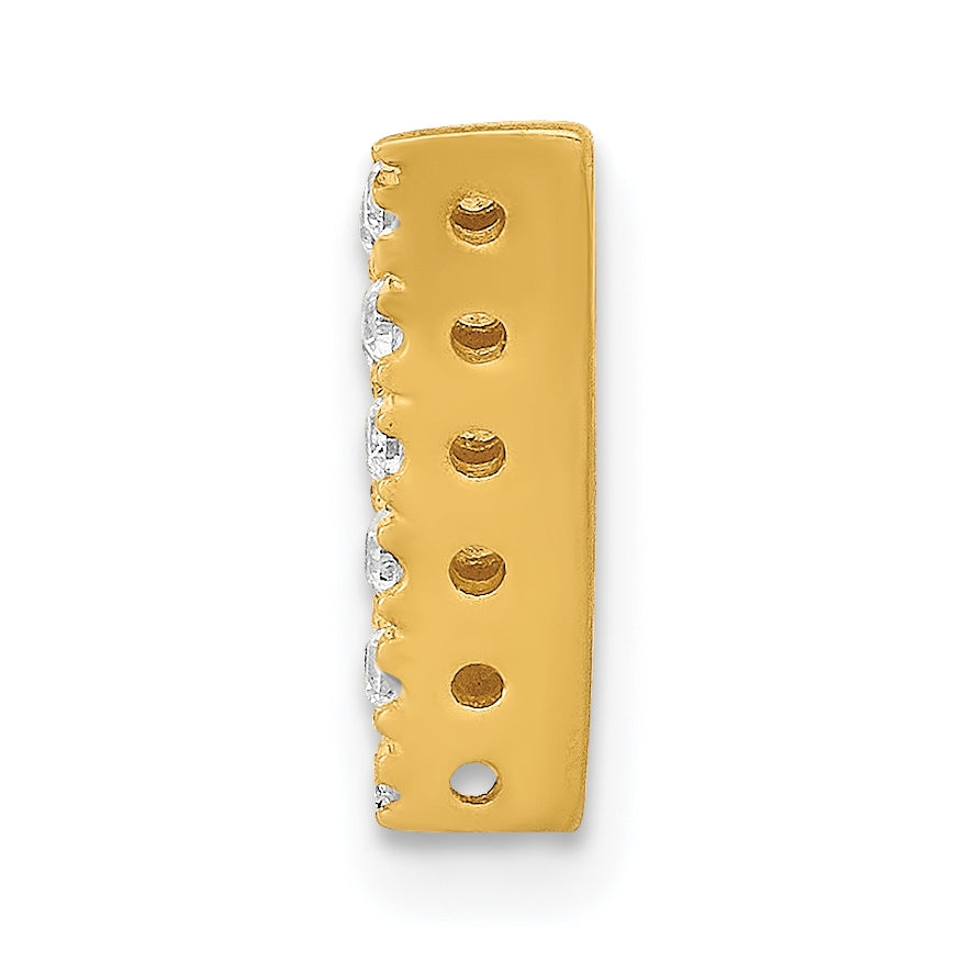 10K Yellow Gold  Diamond Letter V Initial Charm