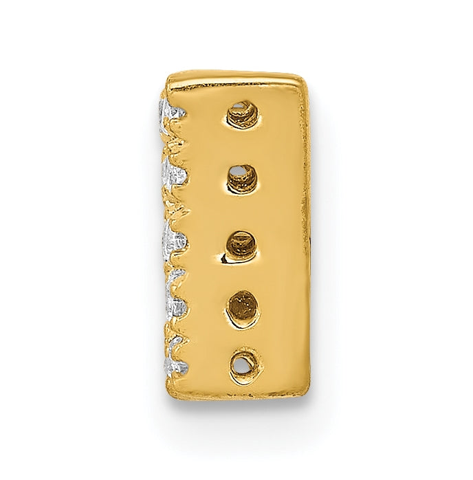 10K Yellow Gold  Diamond Letter W Initial Charm