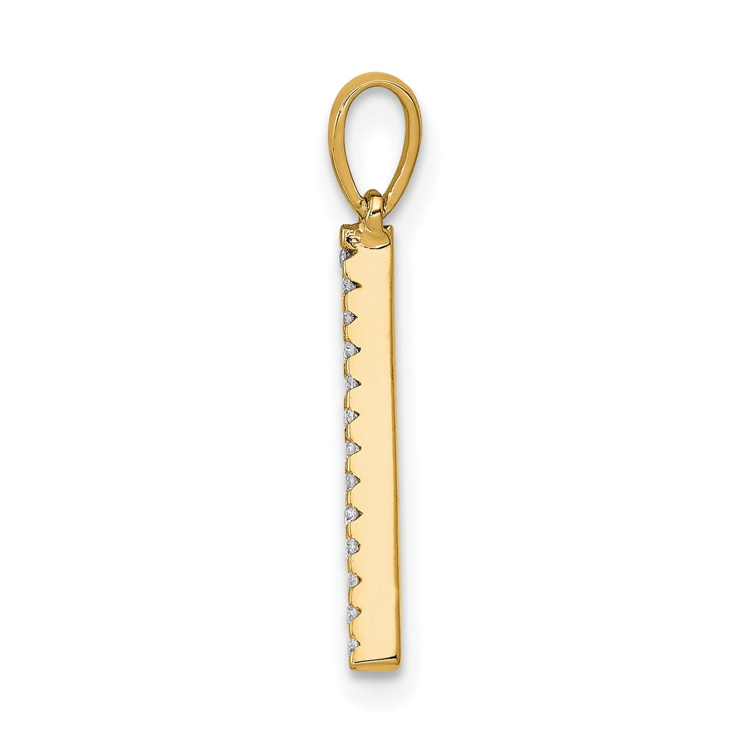 14K Yellow Gold Diamond Letter A Initial Pendants