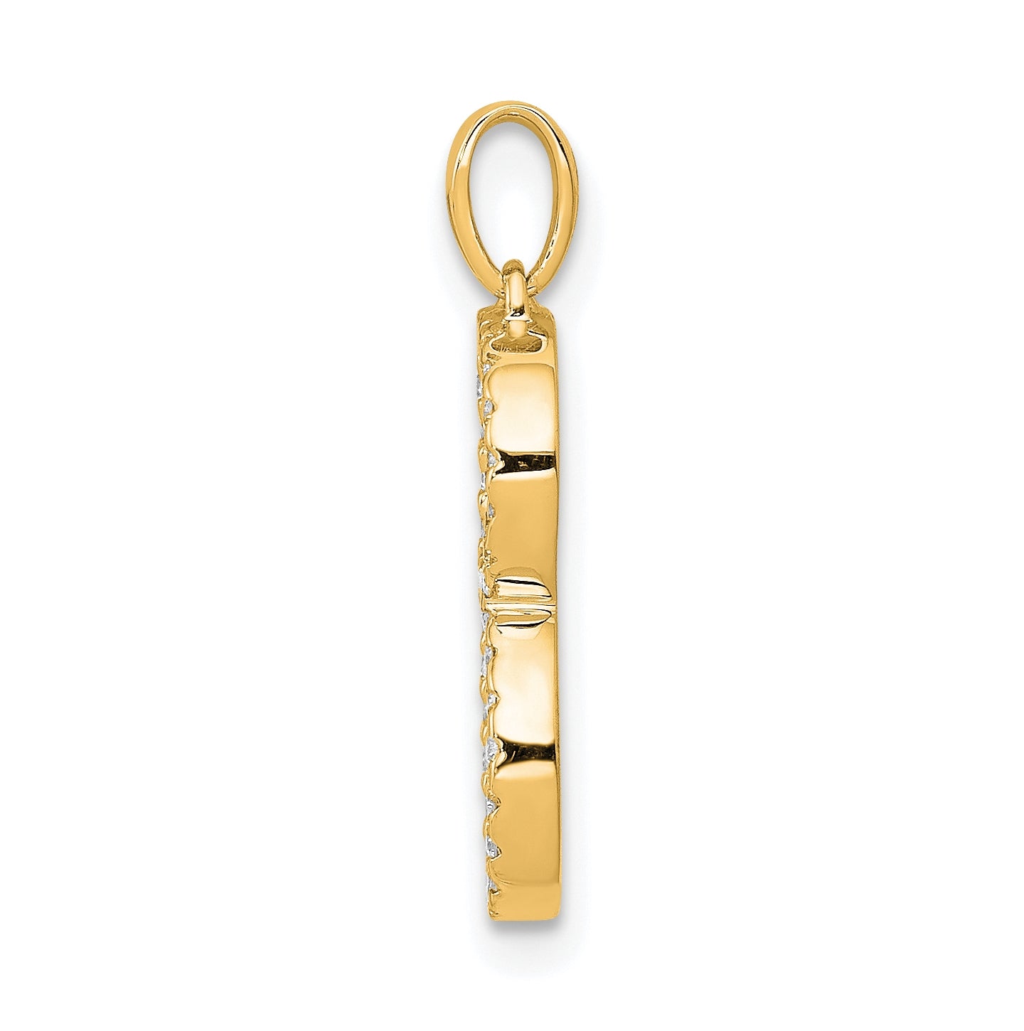14K Yellow Gold Diamond Letter B Initial Pendants