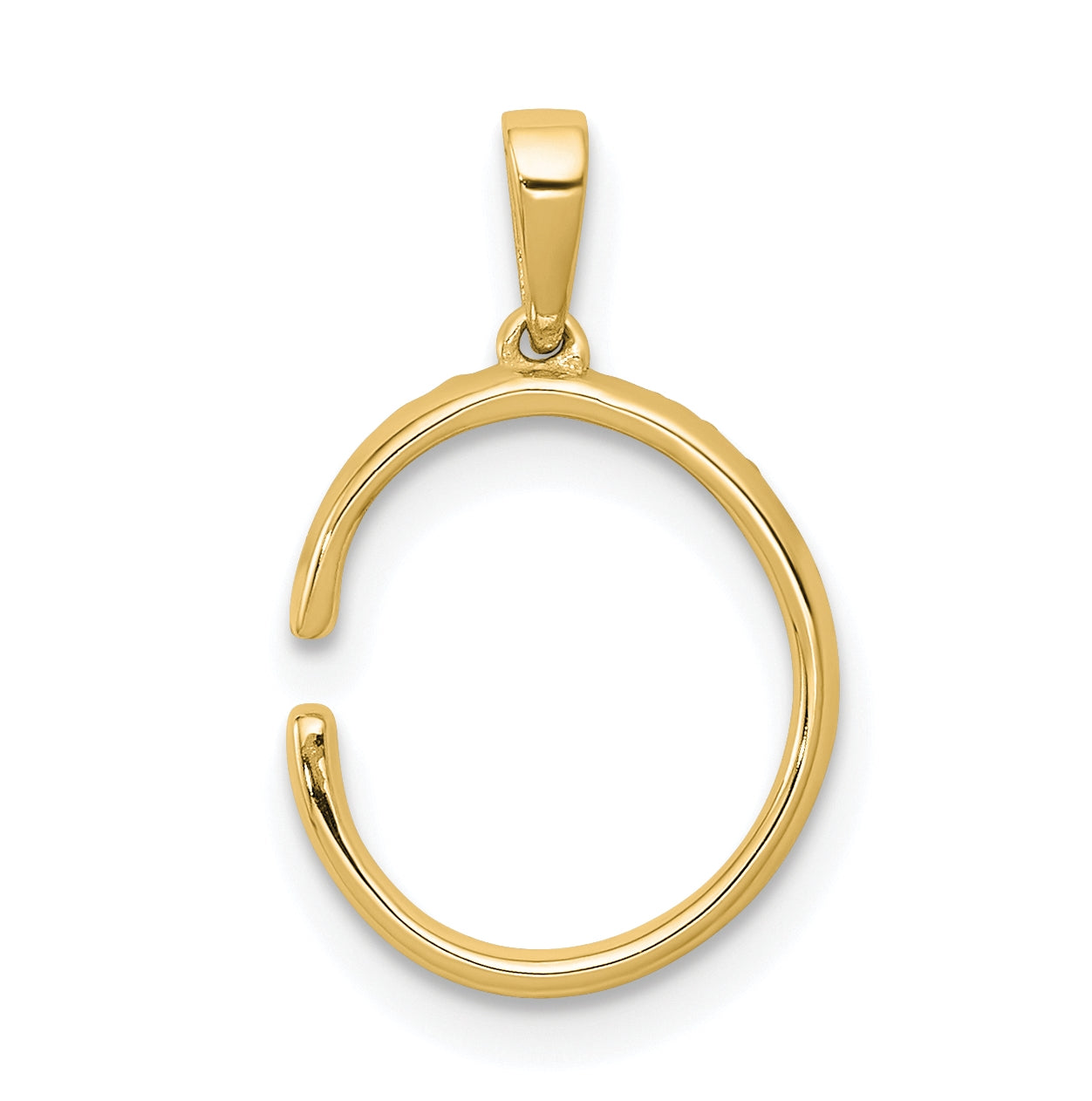 14K Yellow Gold Diamond Letter C Initial Pendants
