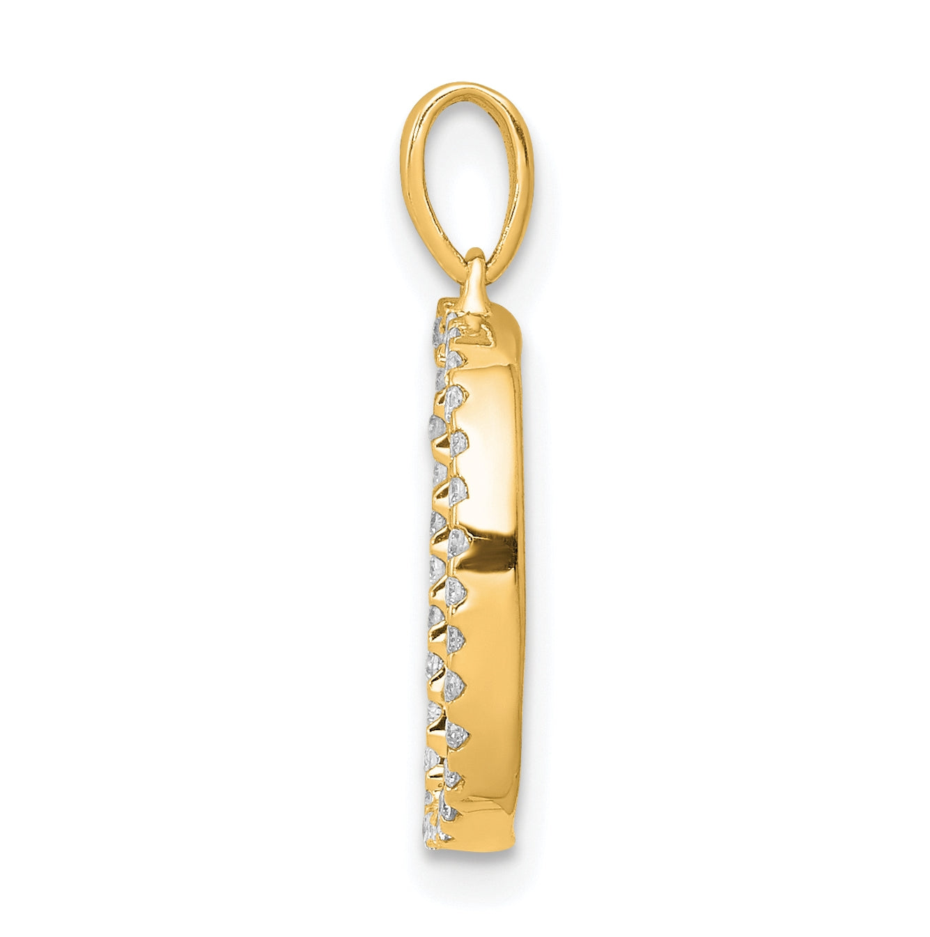 14K Yellow Gold Diamond Letter D Initial Pendants